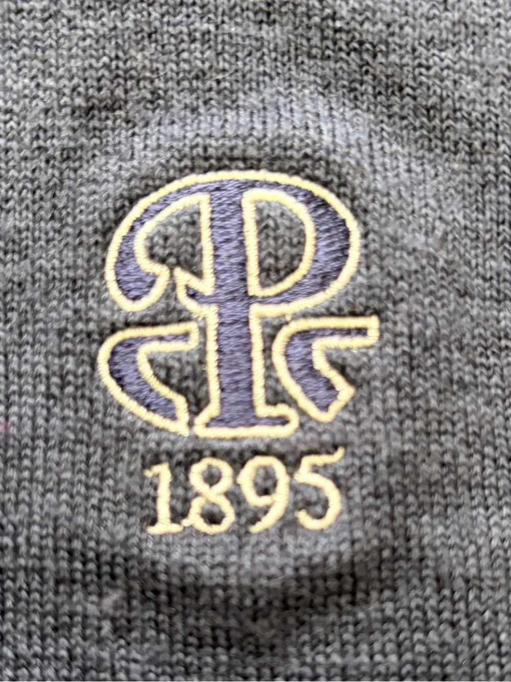 Peter Millard Navy Quarter-Zip Sweater with Contrast Trim - 1895 Logo XL